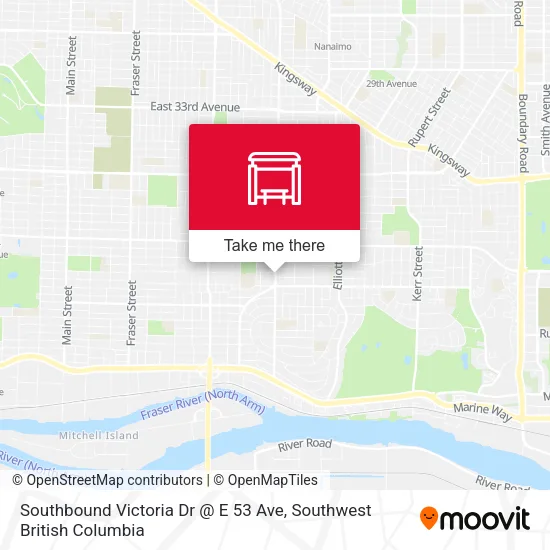 Southbound Victoria Dr @ E 53 Ave map