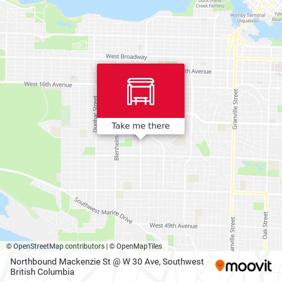 Northbound Mackenzie St @ W 30 Ave map