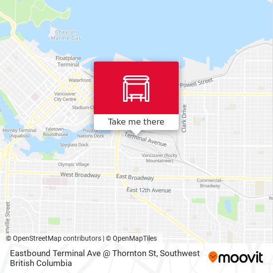 Eastbound Terminal Ave @ Thornton St map