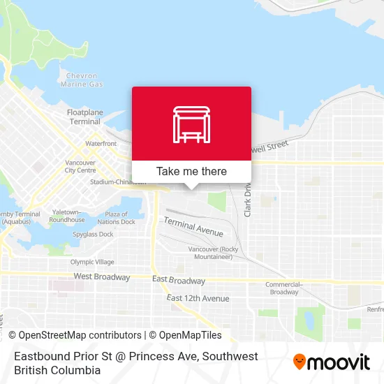 Eastbound Prior St @ Princess Ave map