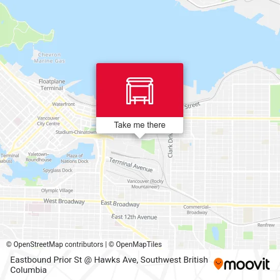 Eastbound Prior St @ Hawks Ave map