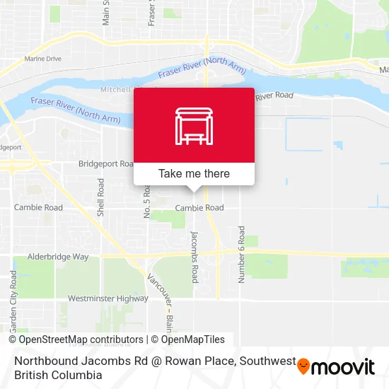 Northbound Jacombs Rd @ Rowan Place map