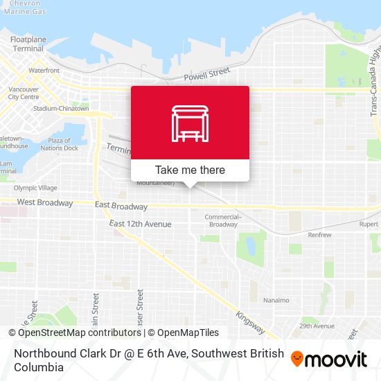 Northbound Clark Dr @ E 6th Ave map