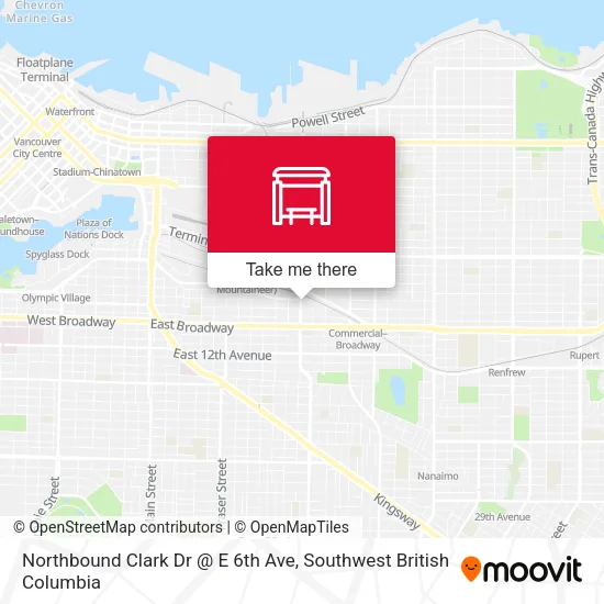 Northbound Clark Dr @ E 6th Ave map