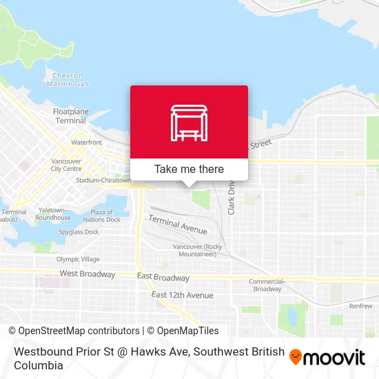 Westbound Prior St @ Hawks Ave map
