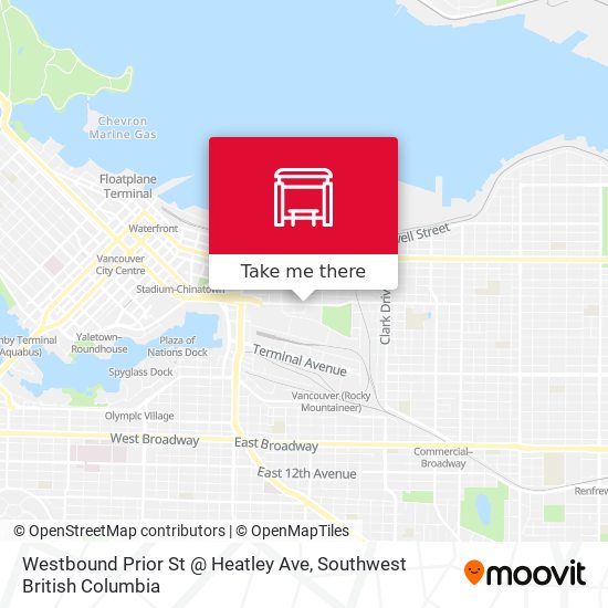 Westbound Prior St @ Heatley Ave map