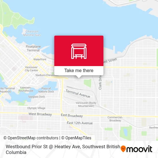 Westbound Prior St @ Heatley Ave map