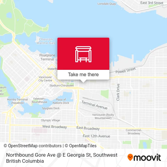 Northbound Gore Ave @ E Georgia St plan