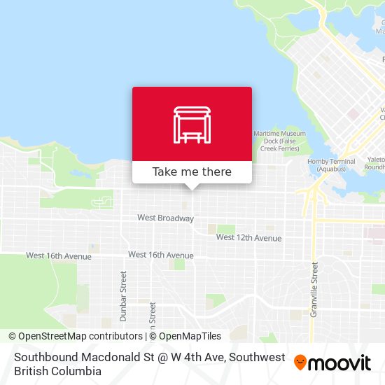 Southbound Macdonald St @ W 4th Ave map