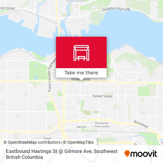 Eastbound Hastings St @ Gilmore Ave map