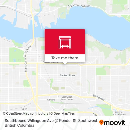 Southbound Willingdon Ave @ Pender St map