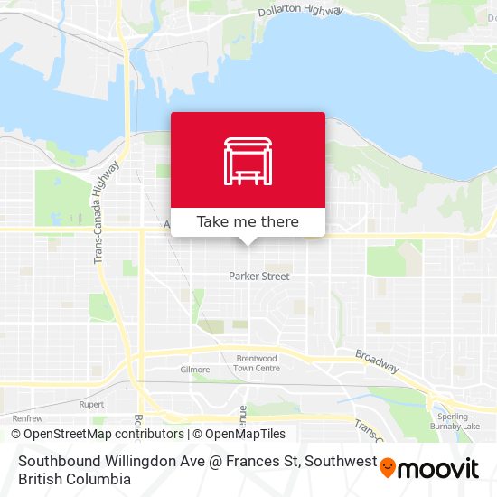 Southbound Willingdon Ave @ Frances St map