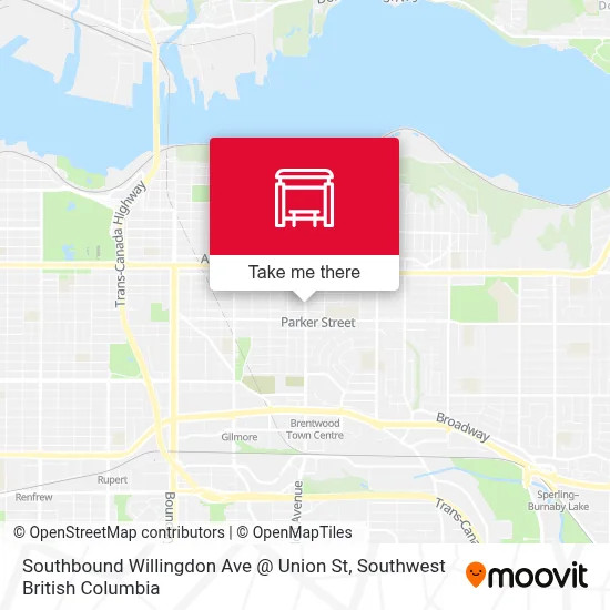 Southbound Willingdon Ave @ Union St map