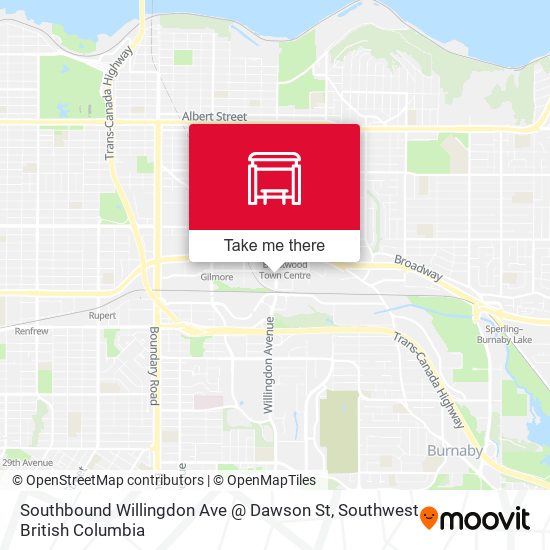 Southbound Willingdon Ave @ Dawson St map