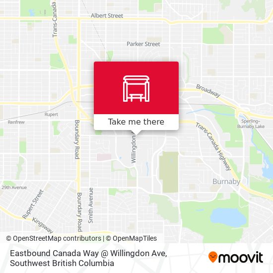 Eastbound Canada Way @ Willingdon Ave plan