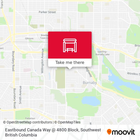 Eastbound Canada Way @ 4800 Block map