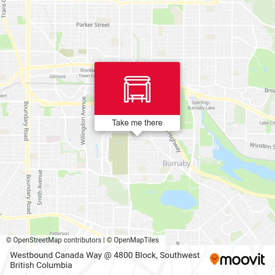 Westbound Canada Way @ 4800 Block map