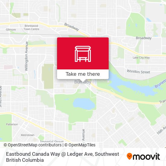 Eastbound Canada Way @ Ledger Ave plan