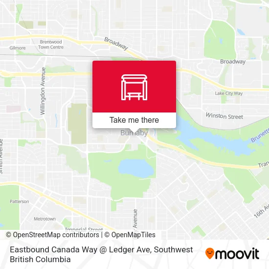 Eastbound Canada Way @ Ledger Ave map