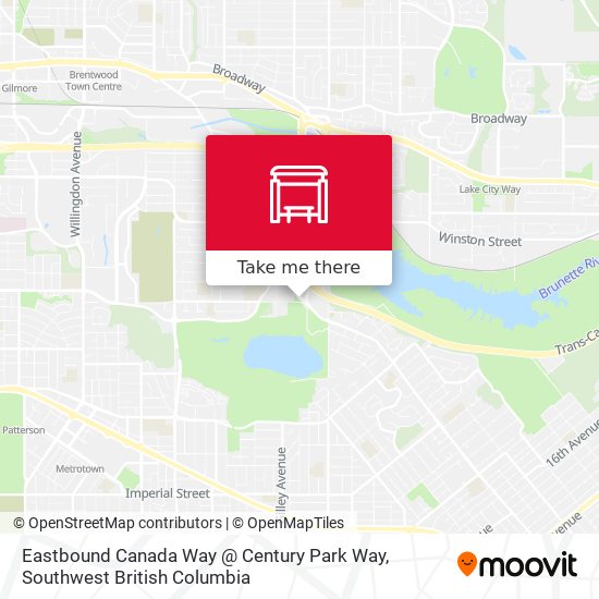 Eastbound Canada Way @ Century Park Way map