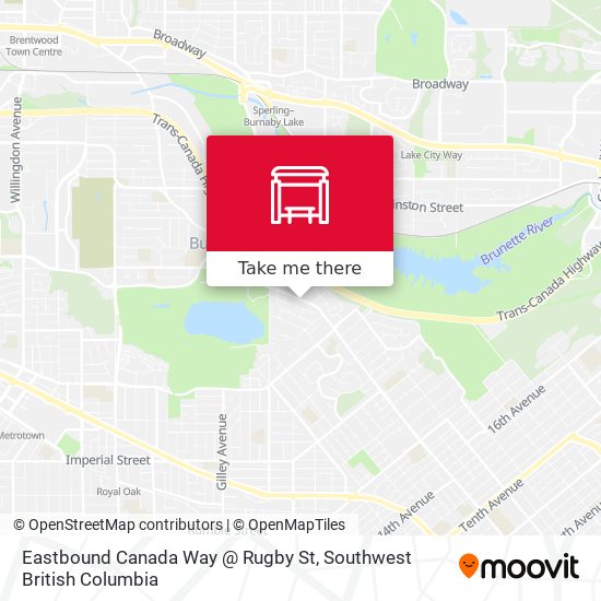 Eastbound Canada Way @ Rugby St map