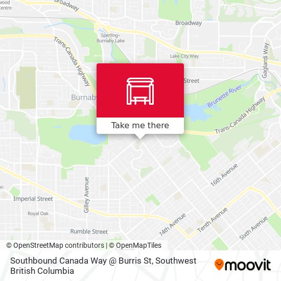 Southbound Canada Way @ Burris St map