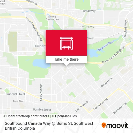 Southbound Canada Way @ Burris St map