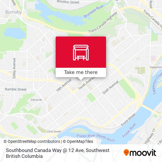 Southbound Canada Way @ 12 Ave map