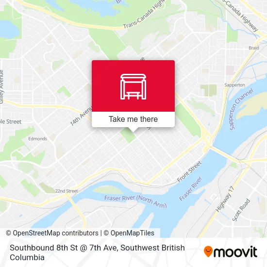 Southbound 8th St @ 7th Ave map