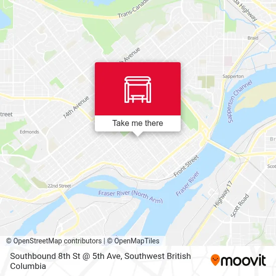 Southbound 8th St @ 5th Ave map