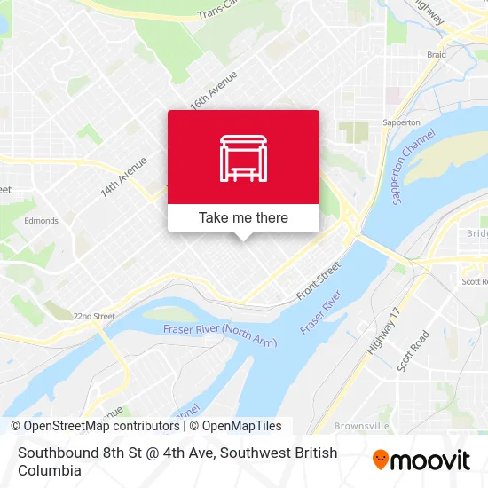 Southbound 8th St @ 4th Ave map