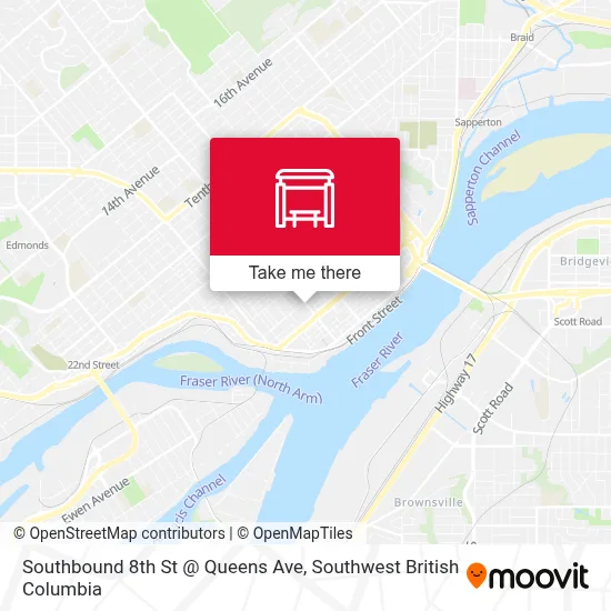 Southbound 8th St @ Queens Ave map