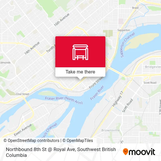 Northbound 8th St @ Royal Ave map