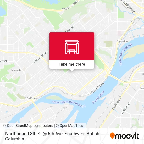 Northbound 8th St @ 5th Ave map