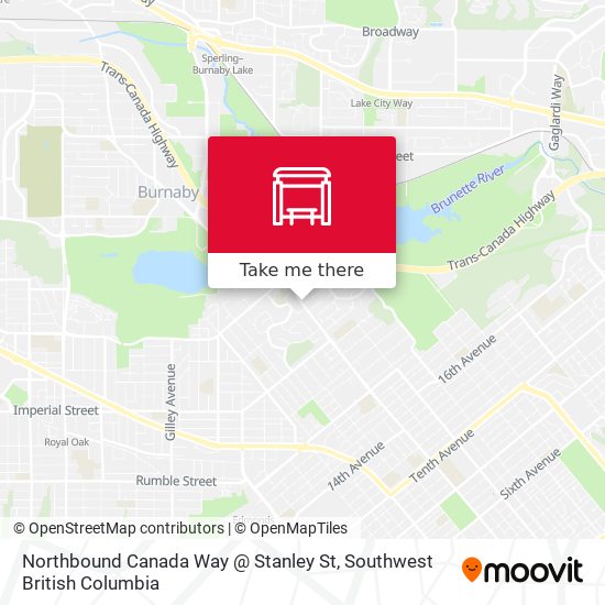 Northbound Canada Way @ Stanley St map