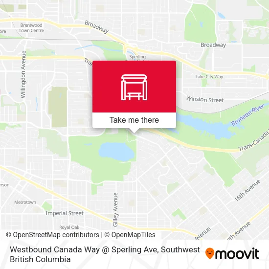 Westbound Canada Way @ Sperling Ave map