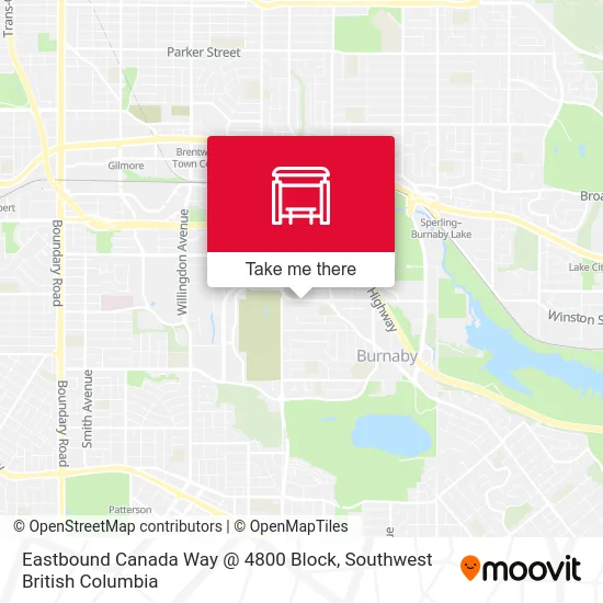 Eastbound Canada Way @ 4800 Block map