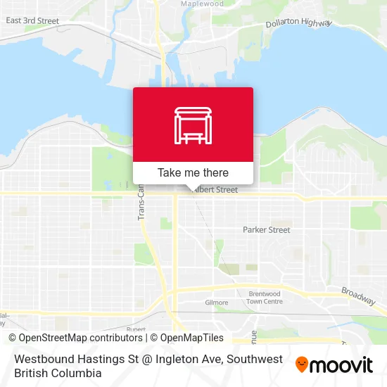 Westbound Hastings St @ Ingleton Ave map