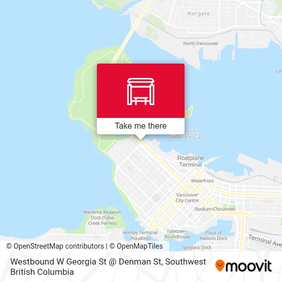 Westbound W Georgia St @ Denman St map