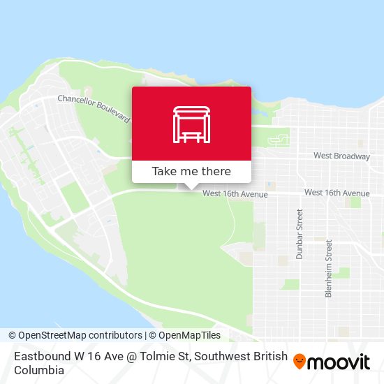Eastbound W 16 Ave @ Tolmie St map
