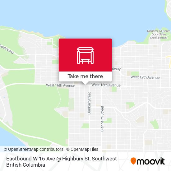 Eastbound W 16 Ave @ Highbury St map