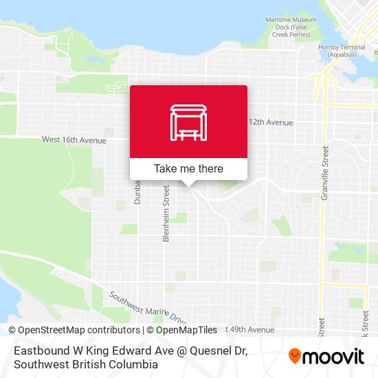 Eastbound W King Edward Ave @ Quesnel Dr map