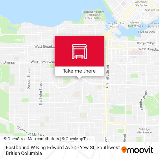 Eastbound W King Edward Ave @ Yew St map