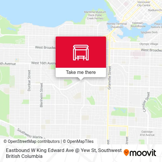 Eastbound W King Edward Ave @ Yew St map