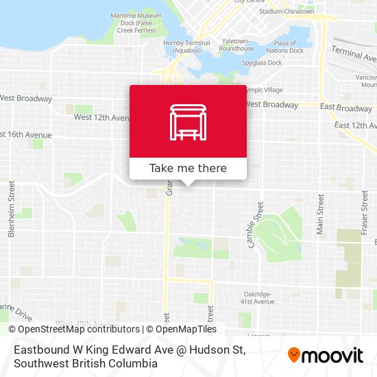 Eastbound W King Edward Ave @ Hudson St map