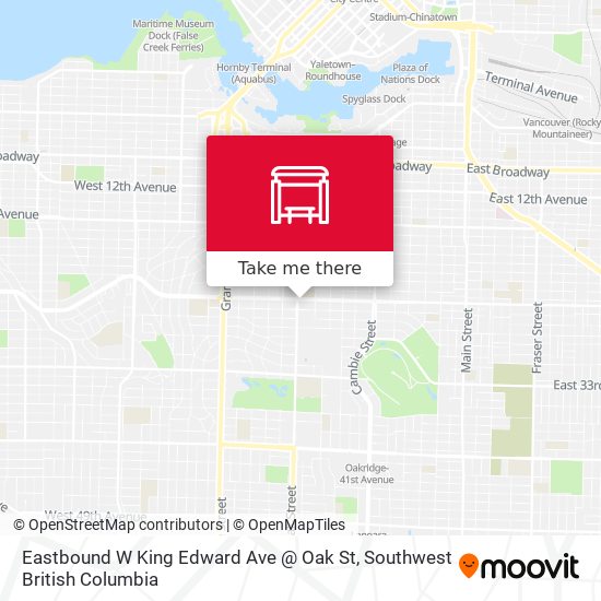 Eastbound W King Edward Ave @ Oak St map