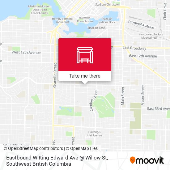 Eastbound W King Edward Ave @ Willow St map
