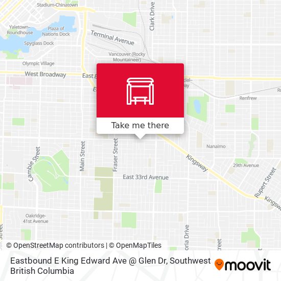 Eastbound E King Edward Ave @ Glen Dr plan