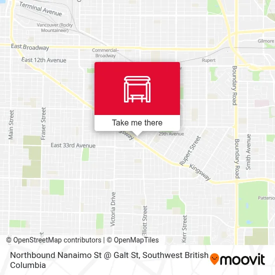 Northbound Nanaimo St @ Galt St map