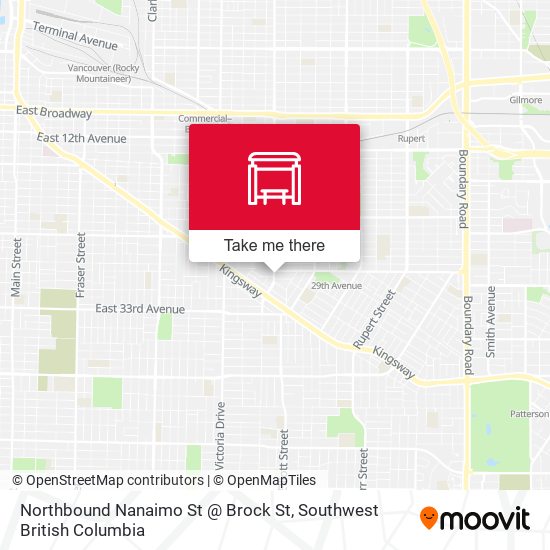 Northbound Nanaimo St @ Brock St map